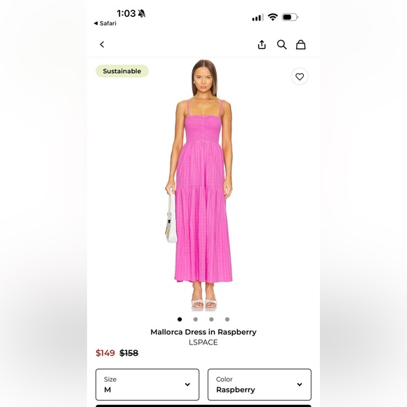 LSPACE Mallorca Dress in Raspberry NWOT - Picture 6 of 6